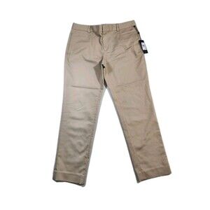 Tommy Hilfiger Womens NWT Khaki Chino Stretch Size 10 Flat Front Mid-Rise Office